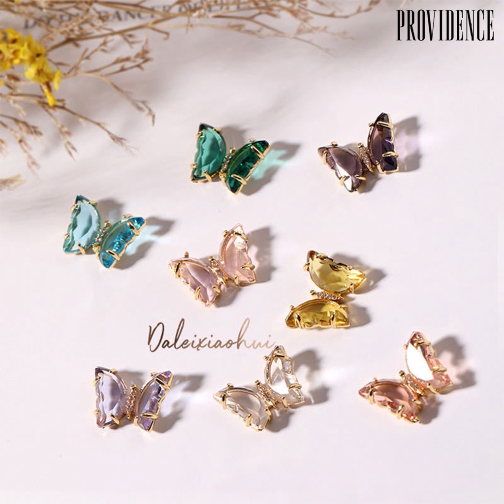 Providence Ornamen Kupu-Kupu 3d Warna-Warni Untuk Dekorasi Nail Art Wanita Charms