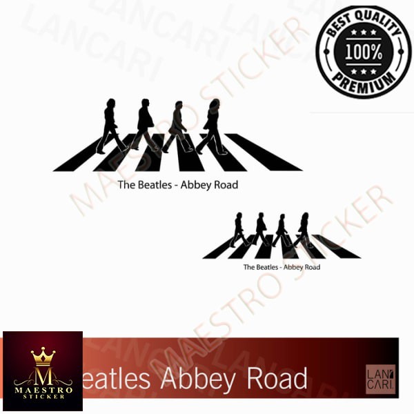 

M.STICKER Sticker Cutting the beatles abbey road ar Oracal Stiker - Putih