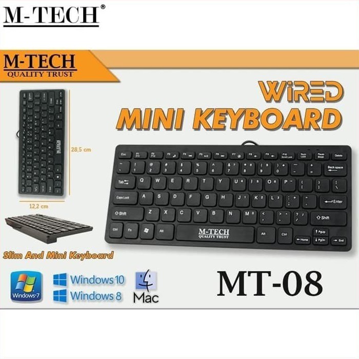 M-Tech MT-08 Keyboard Wired USB Mini Multi MTech MT 08