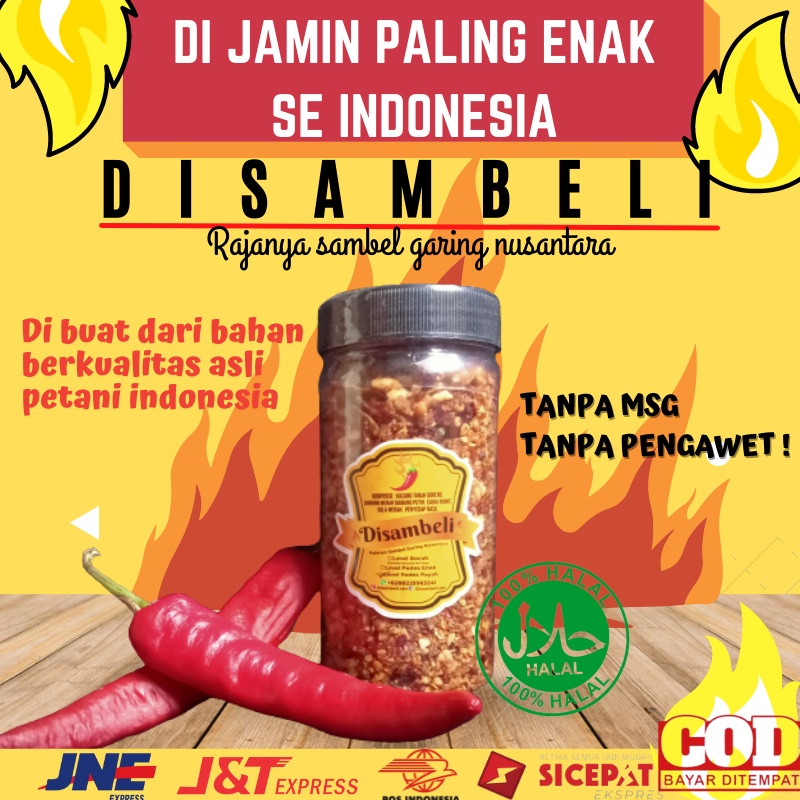 

sambal sambel garing tabur kering kacang bawang makanan siap saji instan sedap murah tanpaMSG pengawet halal