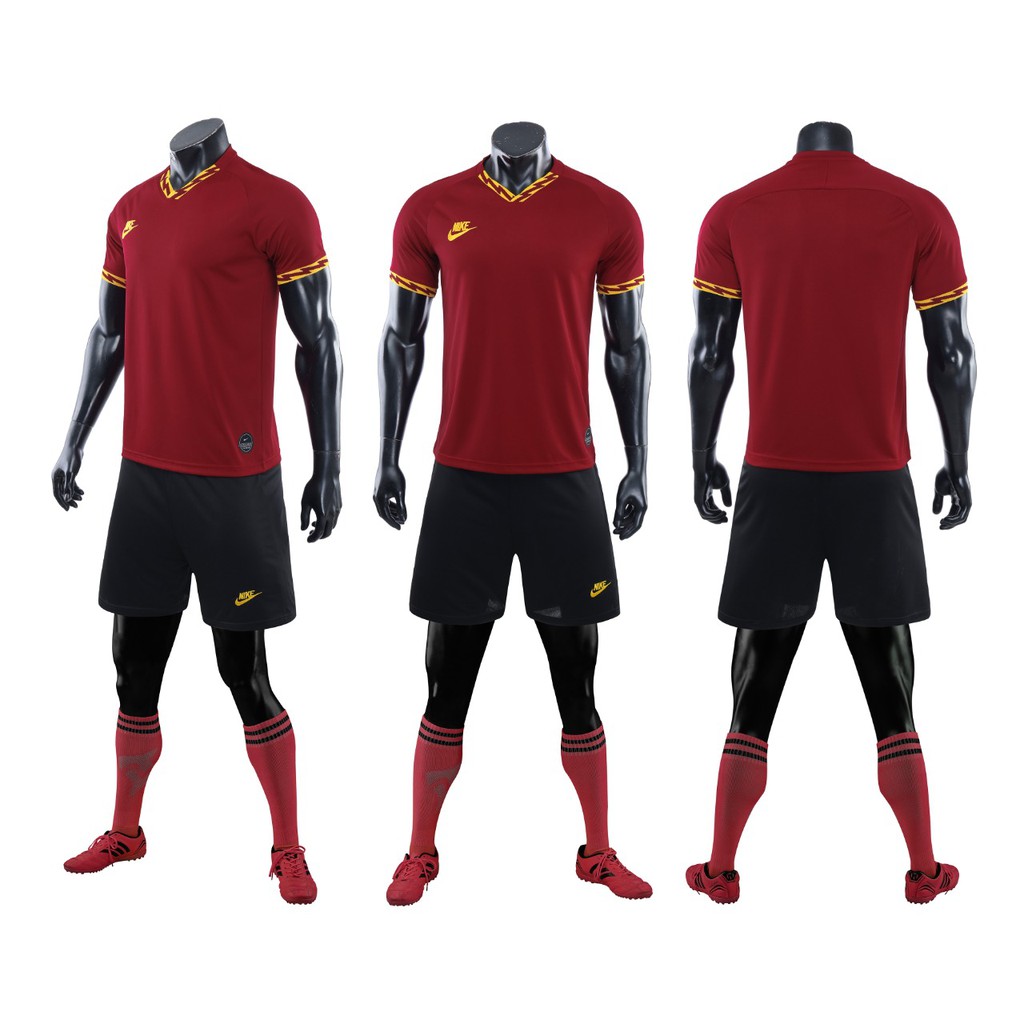NO ROMA PAKET SETELAN JERSEY FUTSAL SEPAKBOLA GRADE ORI IMPORT NK MAROON