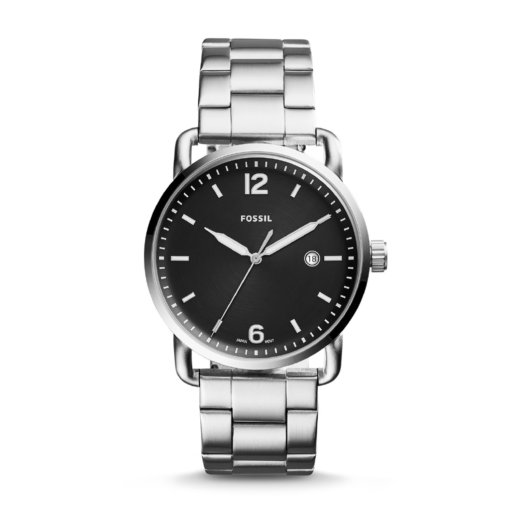 Fossil Commuter Jam Tangan Pria - Silver [FS5391] Silver