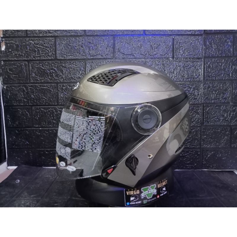 HELM HALLFACE ZEUS ZS~610 SOLID DARK SILVER ORIGINAL