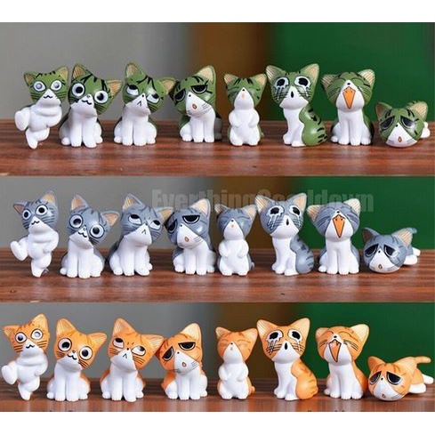 Miniatures - KAWAII ZAKKA Cute Unhappy Cat Doll_Gray (8pcs)