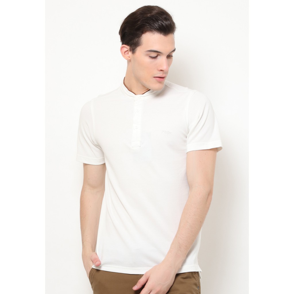 Kaos Koko Lengan Pendek Pria MGee 3451C Alfa White