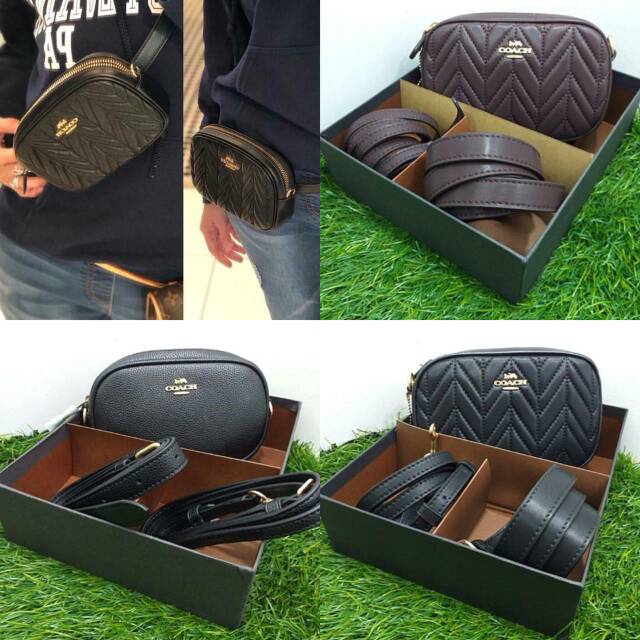 Coach Convertible Quilted Belt Bag tas selempang bumbag fanny pack
