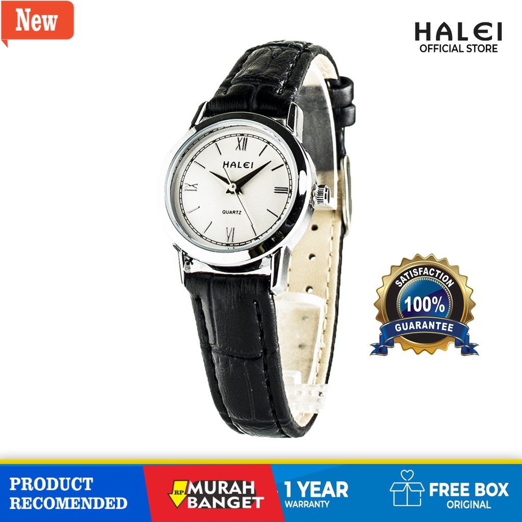 Jam analog wanita terbaik- Halei Official Store Garansi Resmi Original Tahan Air Casual Trendy Jam T