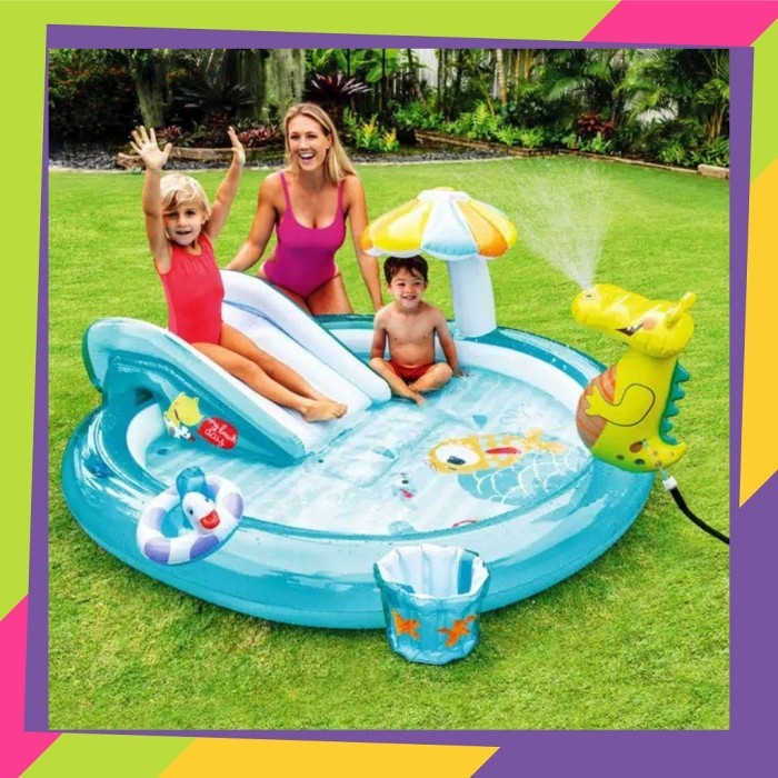 948D1 / Kolam renang Intex 57165 perosotan &amp; air mancur / Gator play center kiddy spray