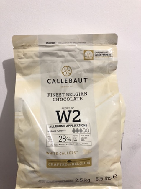 White Chocolate Callebaut 100 gram / White Chocolate Couverture W2