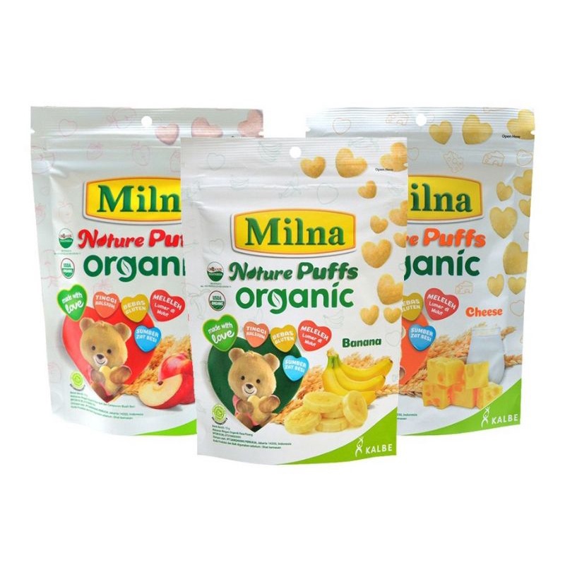 MILNA Nature Puffs Organic 15gr / Milna Puff Cemilan Bayi Organic