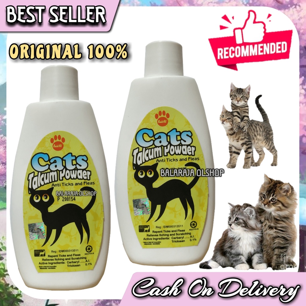 BEDAK KUCING ANTI KUTU - CATS TALKUM POWDER ANTI TICKS AND FLEAS