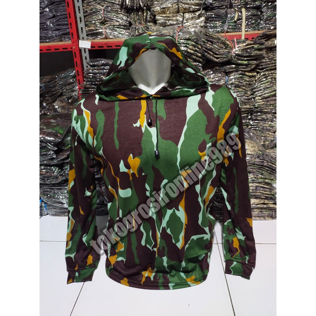 Kaos hoodie motif loreng pelopor / brimob