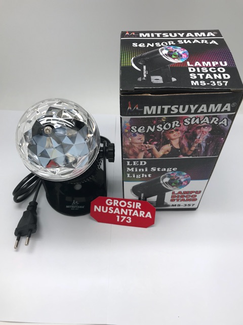 Lampu disco sensor suara + stand mitsuyama MS 357 / Lampu Disco LED MS-300NEW Lampu hias Led