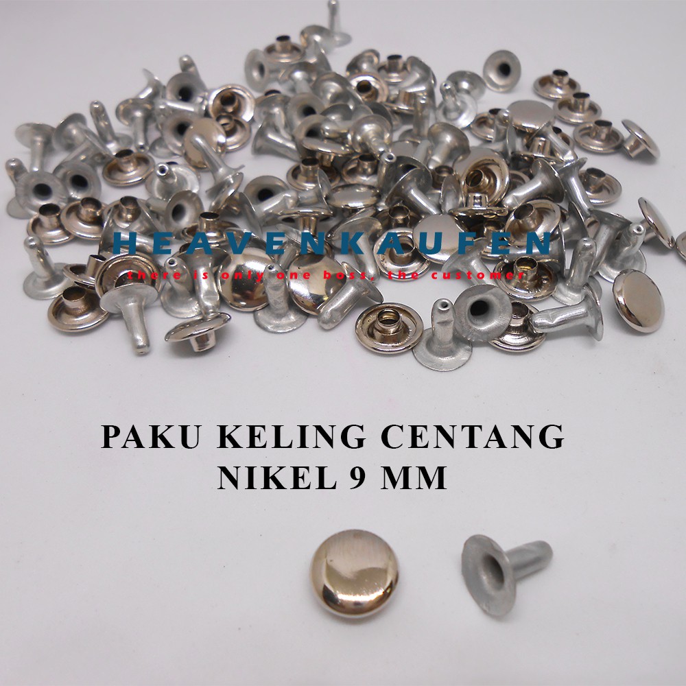 Paku Keling Centang/Gepeng 9 mm Nikel Harga Per Pack isi 50 Pasang