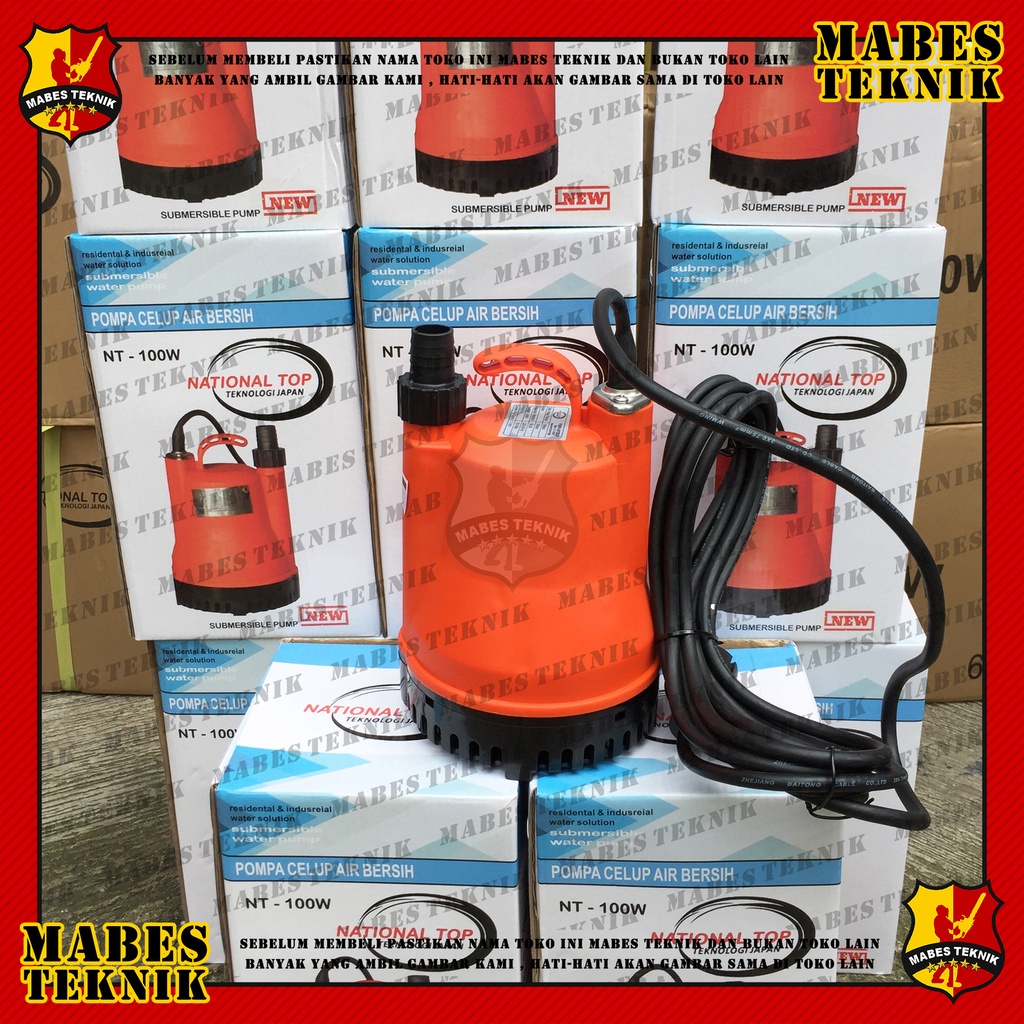 NATIONAL TOP NT-100W / NT 100 WATT - POMPA CELUP AIR BERSIH NON-AUTO