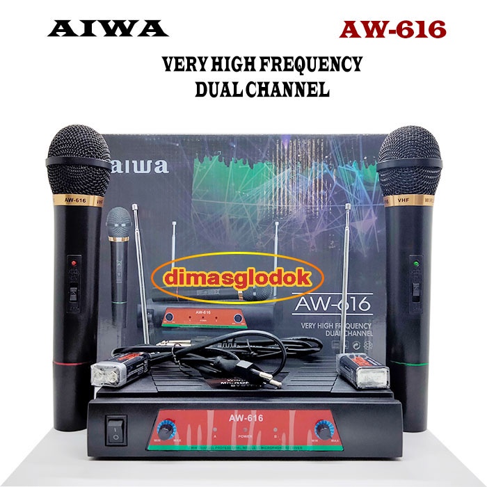Mic Wirles Werles AIWA AW616 Wireless Mikropon AW-616 Mikrofon AW 616