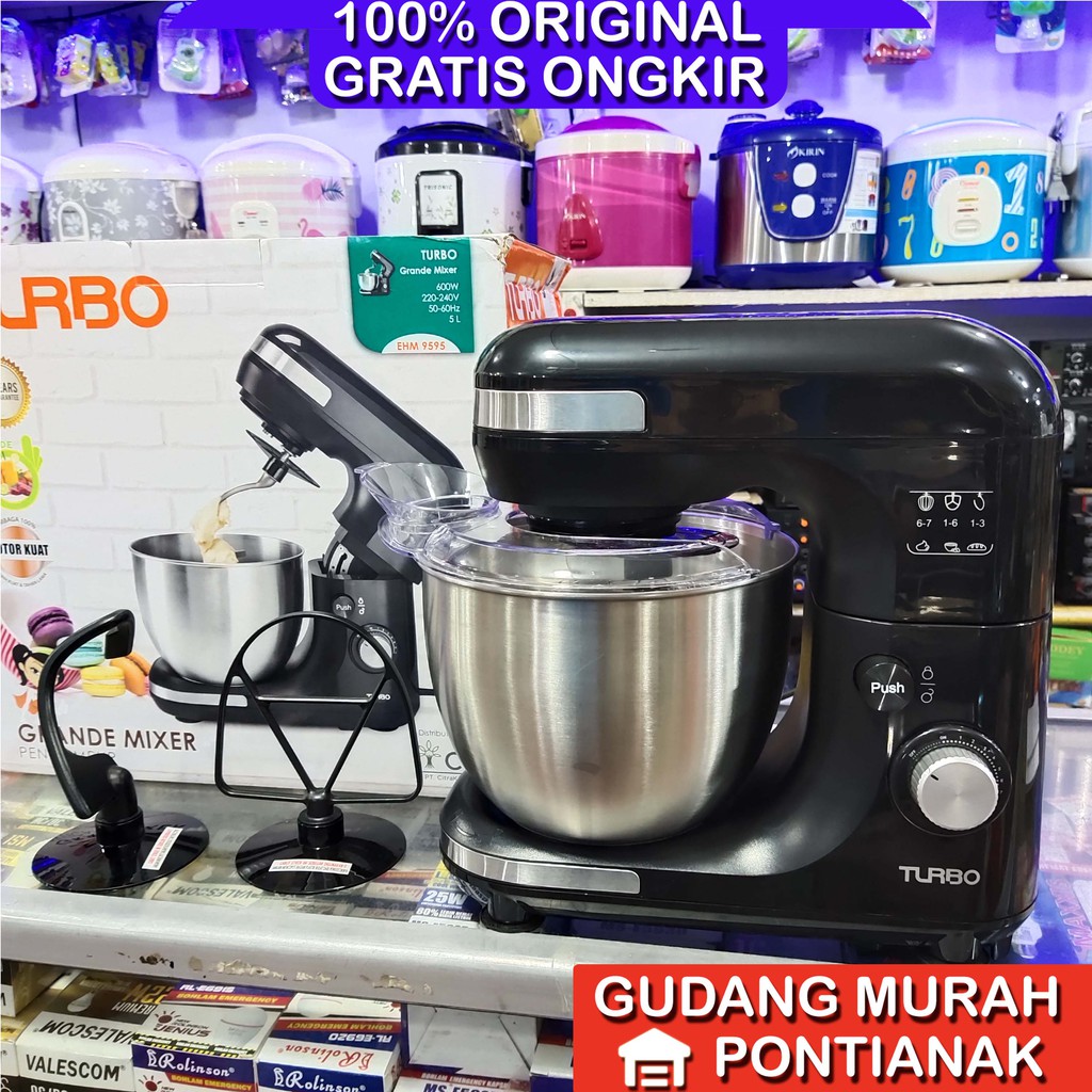 Mixer TURBO Grande EHM 9595 Jumbo size 5 Liter Pengaduk pencampur adonan kue kuat