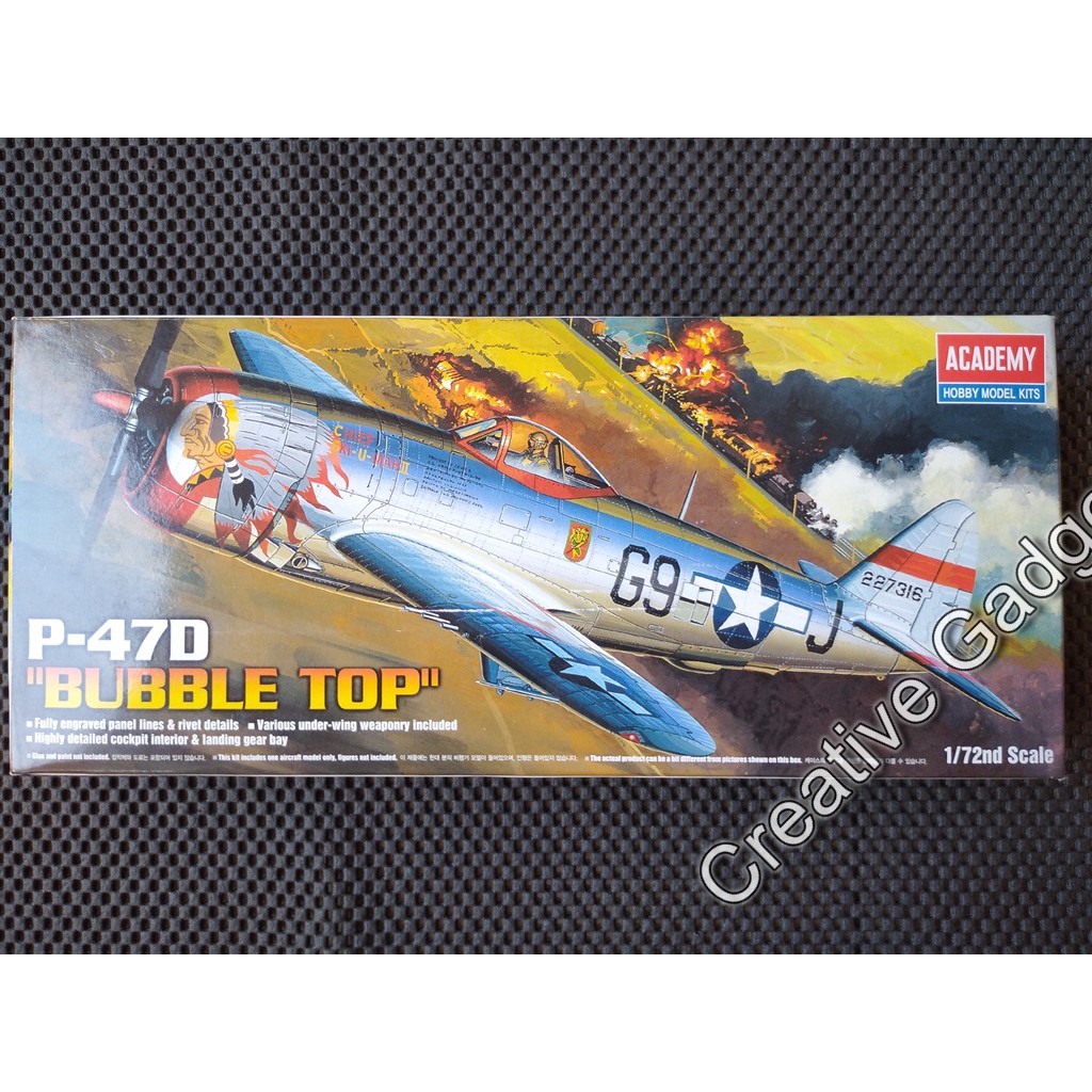 US Fighter Aircraft P-47D Bubble Top Canopy P47 - Model kit Academy 1/72 - Pesawat Tempur Thunderbol