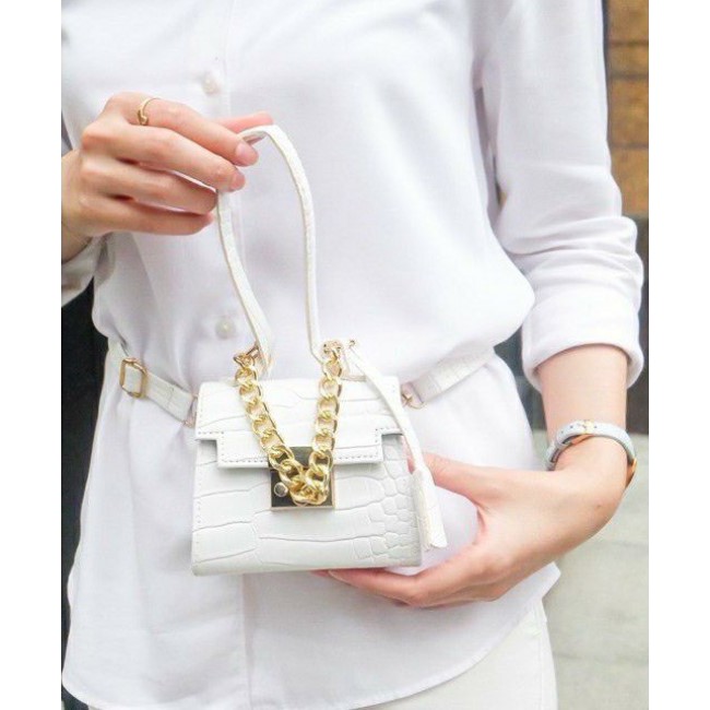 PA TAS SELEMPANG WANITA - SHOULDER BAG MICRO CROCO MINI - TAS KOO MOON YOUNG - TAS ANDIN CROCO