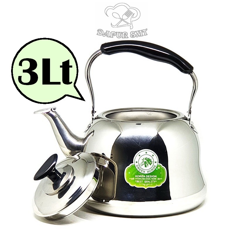 PROMO TURUN HARGA 3 LITER 20CM TEKO BUNYI SIUL STAINLESS STEEL CERET TEKO AIR ANTI KARAT WHISTLING K