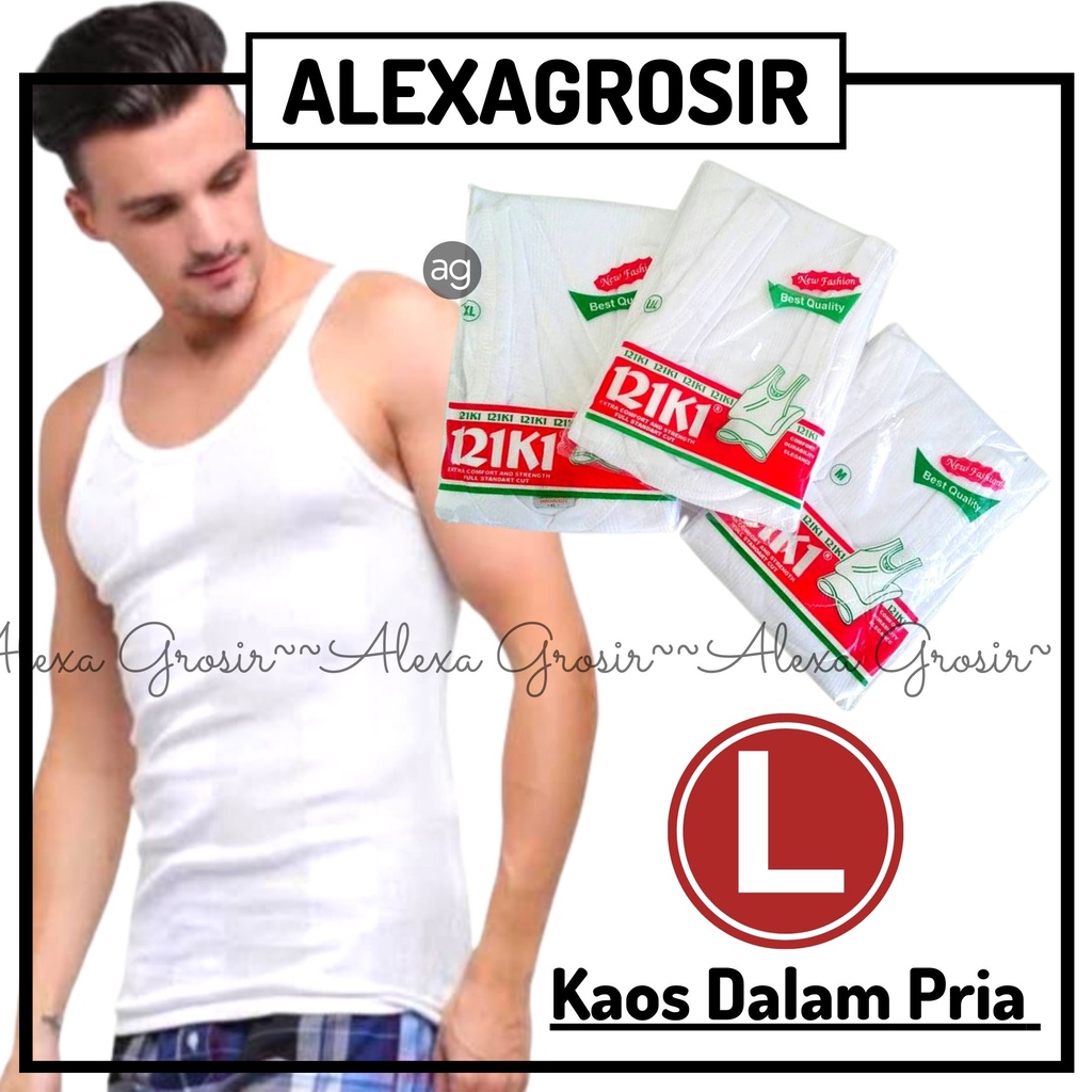 Singlet Combed Cotton/ Kaos Dalam Pria Berkualitas / Pakaian Dalam Laki Riki Size M L XL 3L