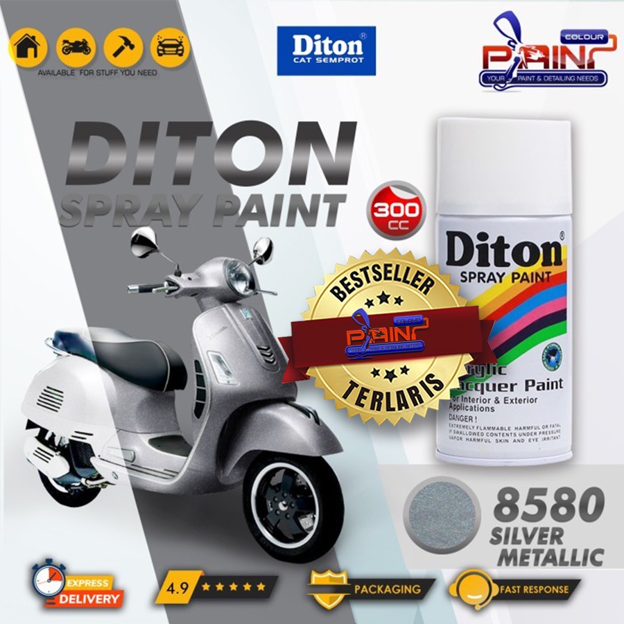 Diton 8580 Silver Metalic Cat Semprot/Pylox/Samurai Motor/Helm/Gundam