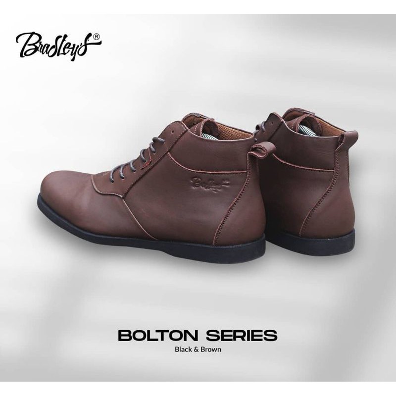 BOLTON BROWN - BRADLEYS | Sepatu Boots Pria Kulit Asli Vintage Casual Hangout Outdoor Touring