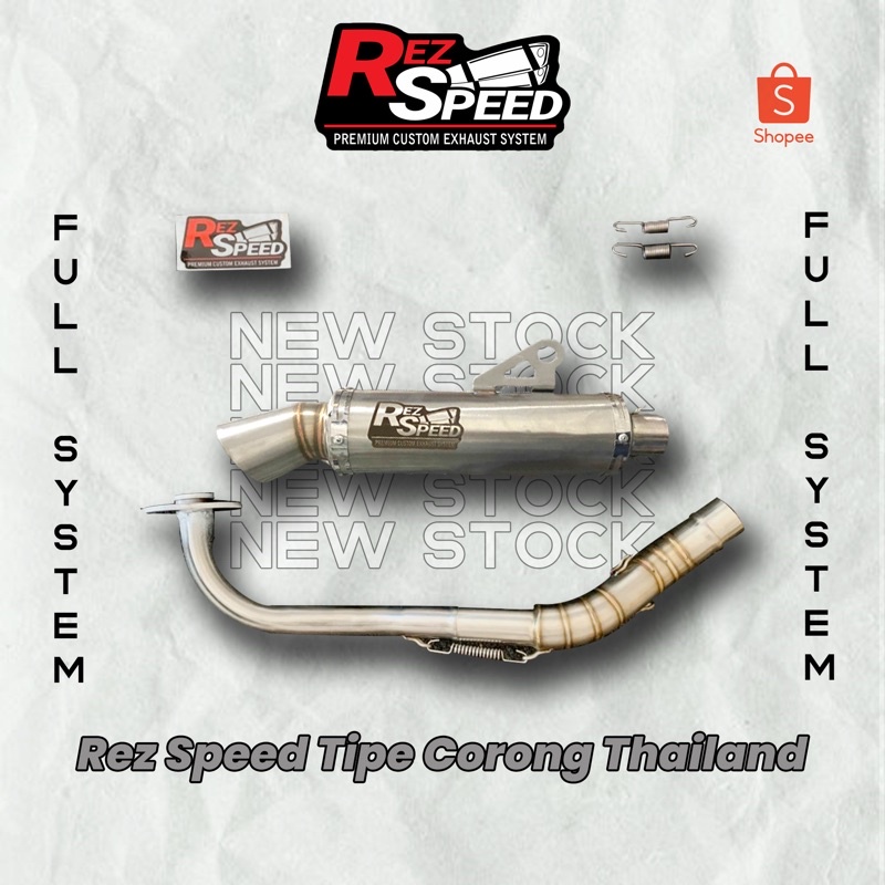 Knalpot Rez Speed Polos Laser Fullsystem AEROX NMAX VARIO LEXI PCX ADV MIO SOUL BEAT NEW GENIO FINO ALL MATIC-Corong Thailand