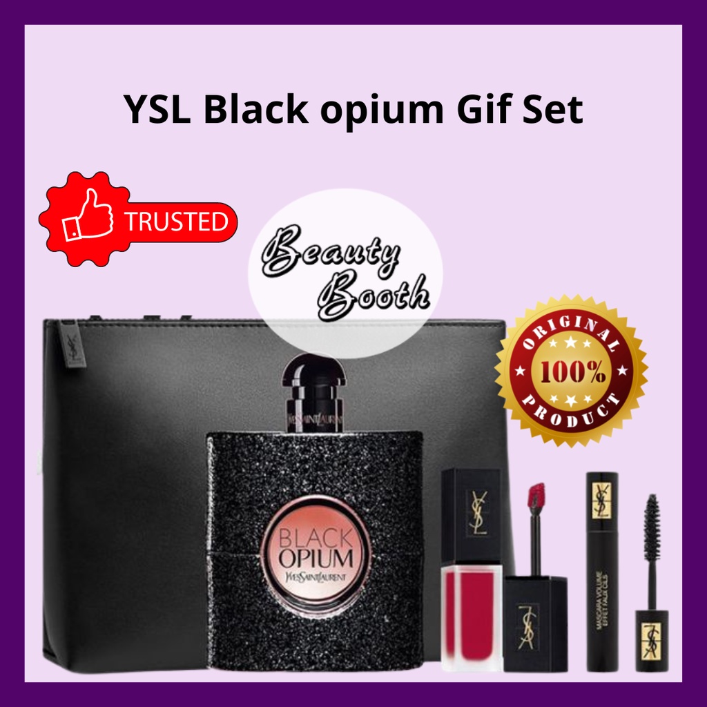 YSL Black opium Gif Set Free Pouch | Black Opium Party Set | Holiday Set