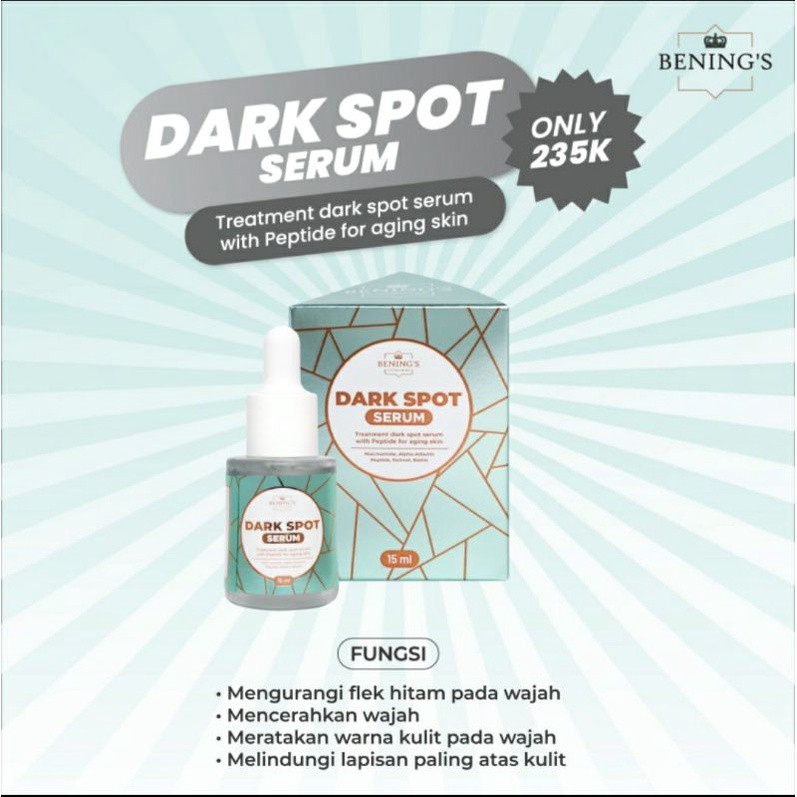 Serum Dark Spot Bening's Dr Oky Pratama Ampuh Mengatasi Melasma Flek Dan Mencerahkan Kulit Secara Maksimal BPOM &amp; Halal Termurah Berkualitas