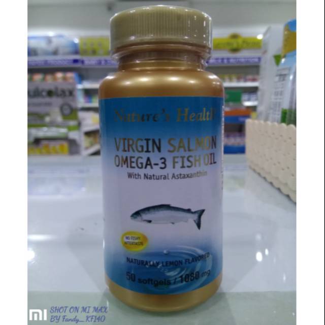 Nature S Health Virgin Salmon Omega 3 Fish Oil 50 Softgels 1080mg Naturally Lemon Flavored Indonesia