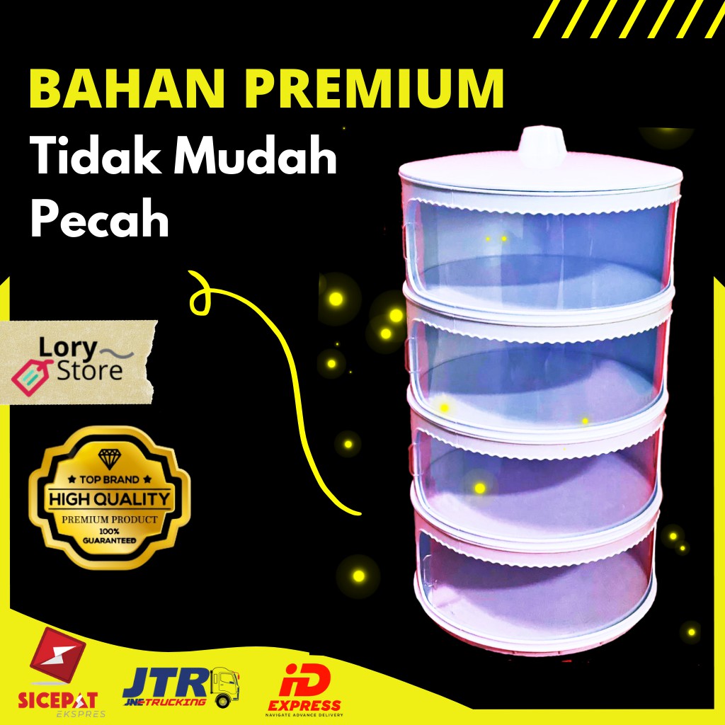 Perlengkapan Dapur Food Storage 4 Susun Tempat Penyimpanan Makanan Modern Anti Semut Tudung Saji