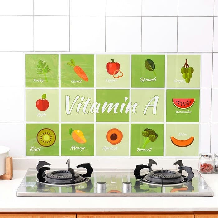 [DEASHOP] STICKER DINDING DAPUR ANTI MINYAK MUDAH DIBERSIHKAN / STIKER WALLPAPER DEKOR DAPUR