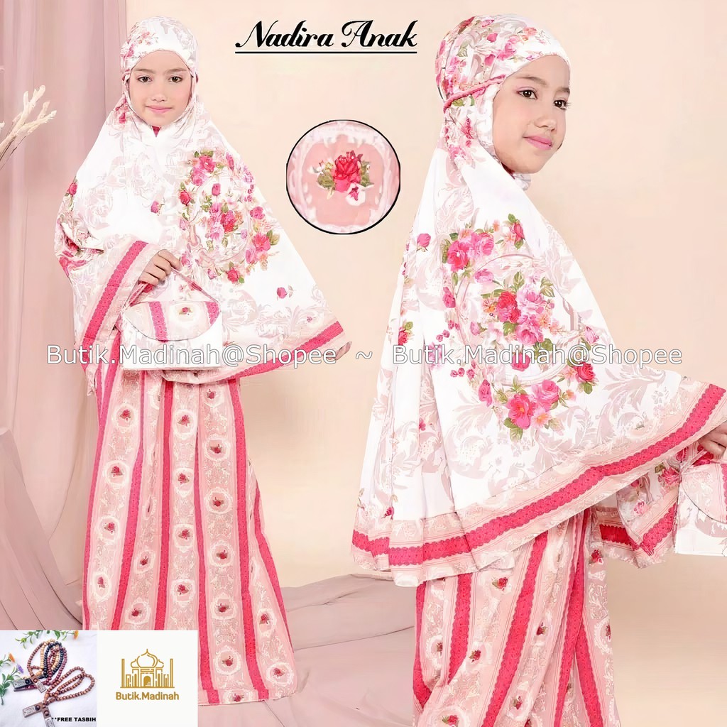 BUTIK.MADINAH MUKENA ANAK NADIRA DAHLIA PERALATAN SHALAT ANAK MUSLIMAH