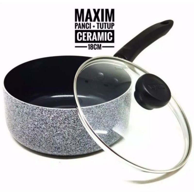 Sauce Pan Maxim Neostone 18 16cm Panci Saus Marble Ceramic Ant Lengket Panci Keramik Anti Lengket Maxim 18 cm 16 cm