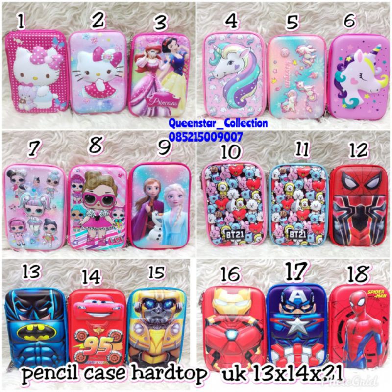 

Tempat Pensil Smiggle LOL / HELLO KITTY / BATMAN / UNICORN / SPIDERMAN / OWL / SHARK / FROZEN