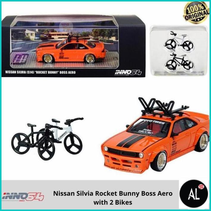 Al Inno 1/64 Nissan Silvia Rocket Bunny Boss Aero W/ 2 Bikes Inno64