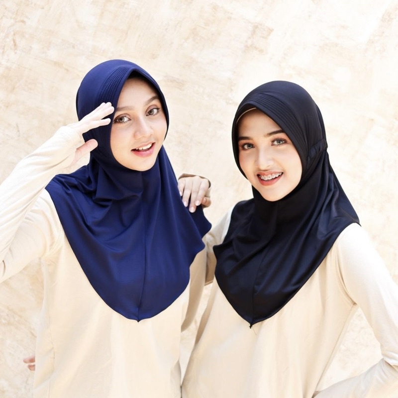 Hijab Bergo Serut Jersey / Bergo Sport Serut Jersey