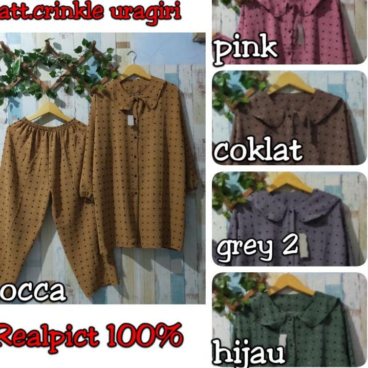 Muraaaahh.. LD 120 SETELAN TUNIK RUBIAH JUMBO/SETCEL TUNIK CRINKLE AIRFLOW URAGIRI JUMBO/SETCEL TUNI