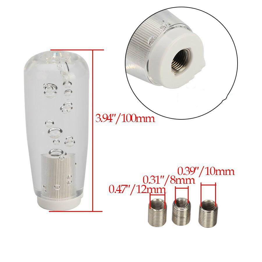 10 /15 /20 /25 /30CM Universal LED Warna-Warni Gradiasi Kristal Gelembung Gaya Manual Mobil Gear Stick Shifter Tuas Knob