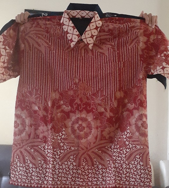 Mawar Liris Pendek Kemeja Batik Pria Full Furing Bahan Katun Cabut Primisima