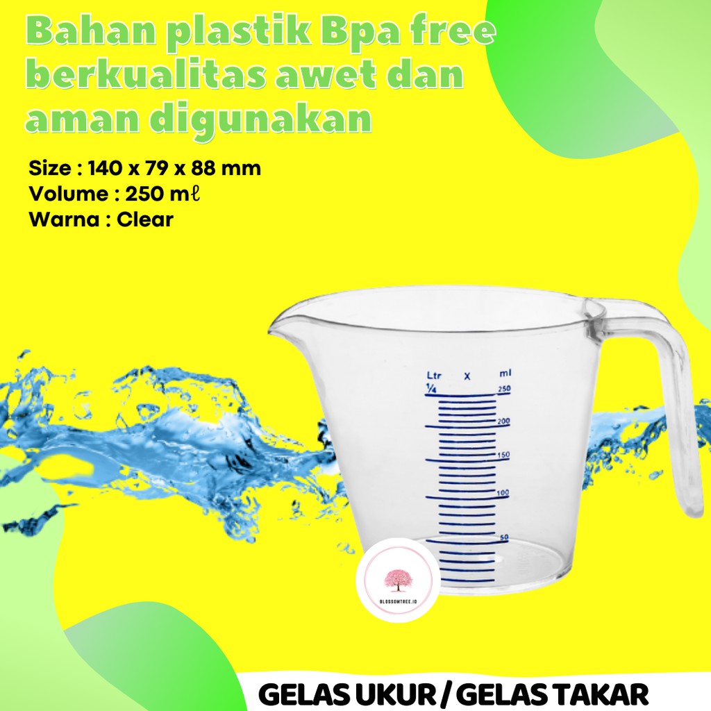 Measuring cup takar gelas takar plastik gelas ukur 50ml 100ml 250ml 500ml gelas takaran air ml gelas