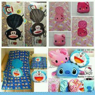 BALMUT Bantal selimut tidur Karakter Kartun  Hello Kitty 