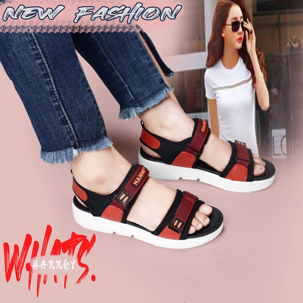 hanney sandal wanita korea sendal gunung wedges terbaru anti slip kretek