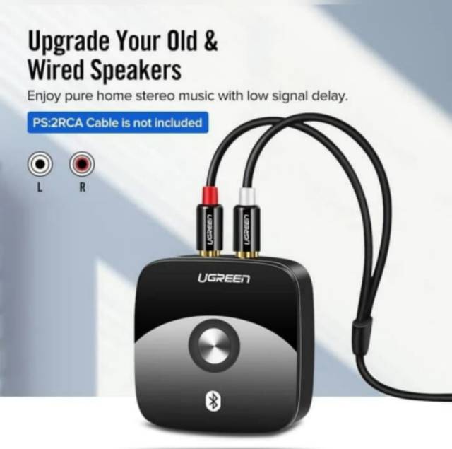 Ugreen Bluetooth 5.1 Aux / RCA Adapter Receiver aptX LL 2 Rca + Aux 3.5mm Wireless