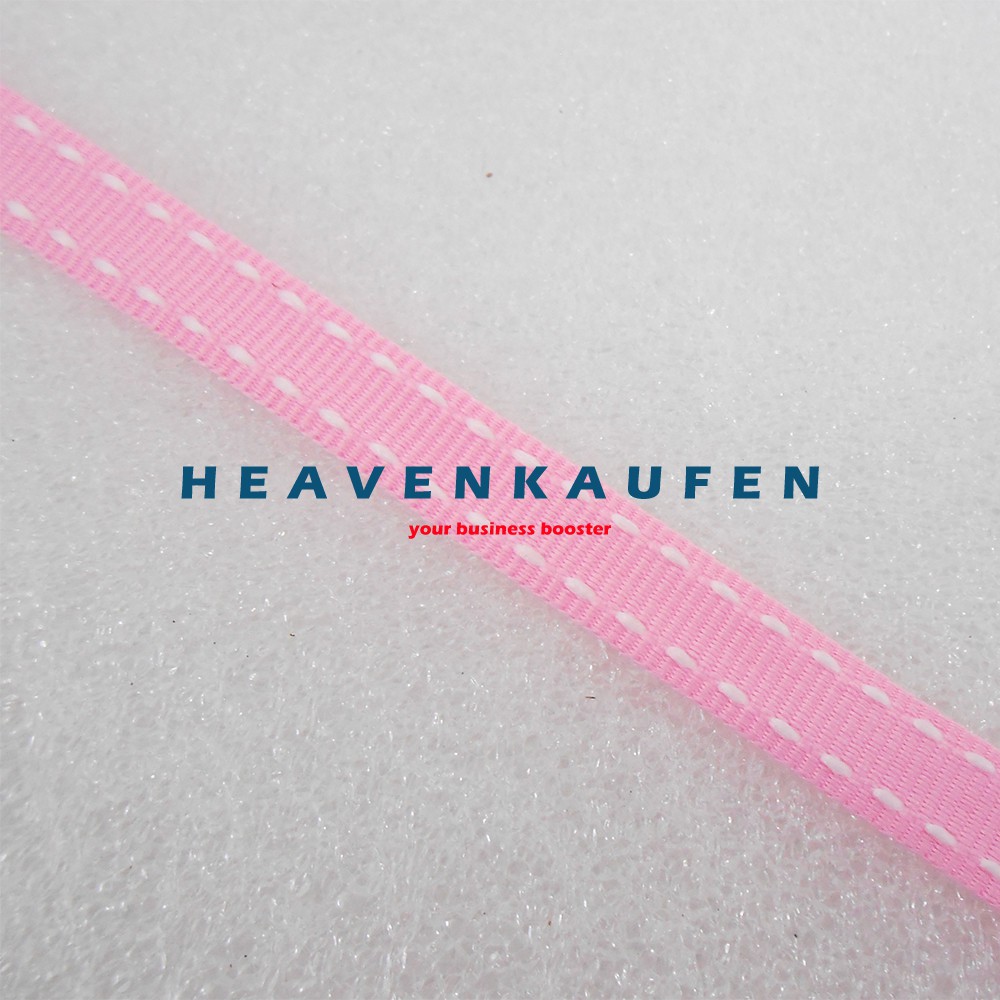 Tali Webbing Lanyard Halus 1 cm Warna Pink Bintik / Garis Putus Putih Harga Per Rol isi 19 Meter