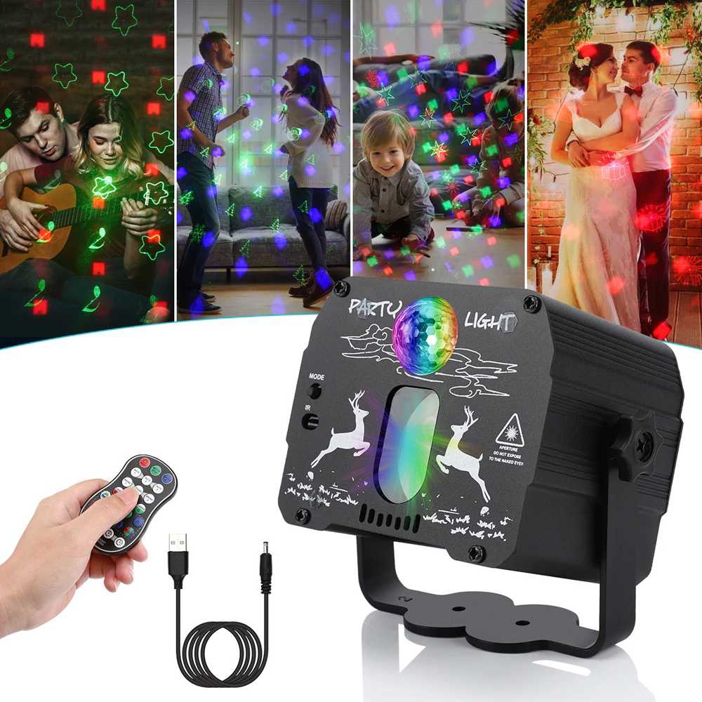 TD-DHA CAIYUE Proyektor Laser LED Lampu DJ Party RGB Lights USB 8W -CH-M0001