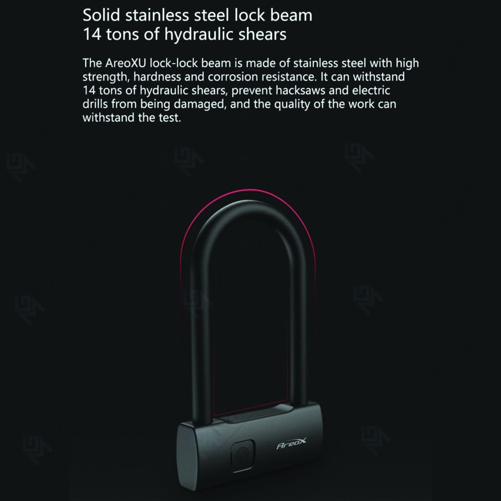 Mijia AreoX AeroX Smart U Lock Fingerprint - Kunci Gembok Fingerprint Sidik Jari