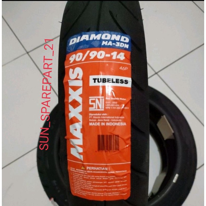 Ban tubeless motor matic ring 14 70/90-14 80/90-14 90/90-14 90/80-14 100/80-14 Maxxis Diamond Ban depan belakang Honda Vario Karbu Vario 110 fi Vario125 Vario150 Beat Karbu Beat F1 Beat Pop Beat Esp Beat Street Scoopy Spacy Fino Mio Mio Smile Mio Sporty