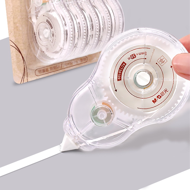 M &amp; G 6pcs Correction Tape Transparan Kapasitas Besar 72 / 100 / 150m